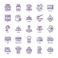 paquete de iconos de panadería para el diseño de su sitio web, logotipo, aplicación, ui. diseño de gradiente de línea básica de icono de tienda de panadería. ilustración de gráficos vectoriales y trazo editable. vector