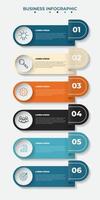 Business infographic design with 6 option label for presentation design vector