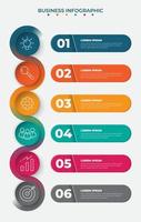 Business infographic template with business icon with colorful circle for presentation design vector