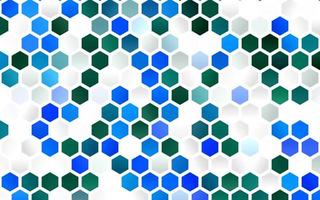 Light BLUE vector texture with colorful hexagons.