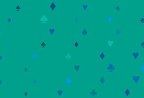 Light Blue, Green vector texture with playing cards.
