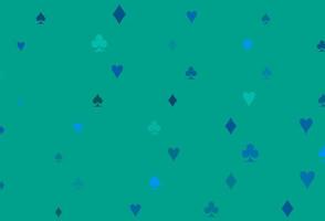 Light Blue, Green vector texture with playing cards.