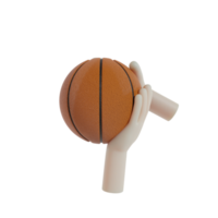 3D Isolated Hand With Sports Equipment png