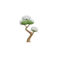 3D Isolated Tree With Snow png