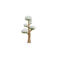 arbre isolé 3d avec de la neige png