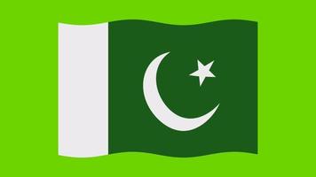 Pakistan Flag Waving Green Screen Animation. 14 August Pakistan independence Day. National flag of Pakistan. video