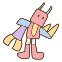 söt robot hand dragen png