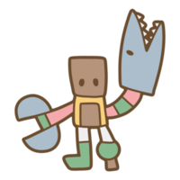 Cute robot hand drawn png