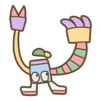 Cute robot hand drawn png