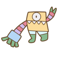 Cute robot hand drawn png