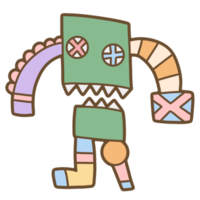 Cute robot hand drawn png