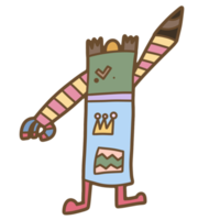 Cute robot hand drawn png