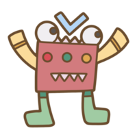 söt robot hand dragen png