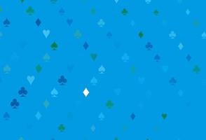 Light Blue, Green vector pattern with symbol of cards.