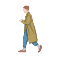 Guy stylish walking element for graphic design png
