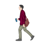 Office worker walking element graphic design png