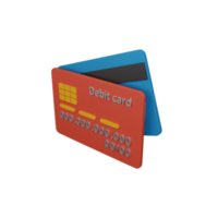 3d rendering debit card isolated useful for business, company, economy, corporate and finance design png