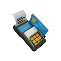 3d rendering swipe machine isolated useful for business, company, economy, corporate and finance png