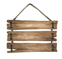 Watercolor Wooden signboards, empty Blank, wood banners, planks, board. Signs for messages for pathfinding. Illustration with space for text. png