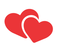 icono de dos corazones simples png