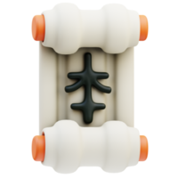 japanisches Symbol, Kanji 3D-Illustration png