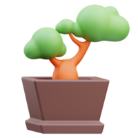 giapponese icona, Bonsai albero 3d illustrazione png