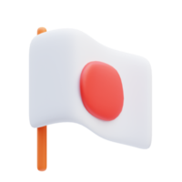 japanische ikone, japanische flagge 3d illustration png