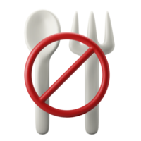 jejum do ramadã comer comida proibida ilustração de ícone 3d png