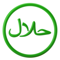 arabisches halal-zeichen lebensmitteletikett 3d symbol illstration png