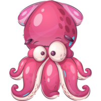 calamar infantil de personaje de dibujos animados png