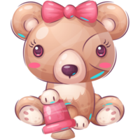 Cartoon character childish bear play png