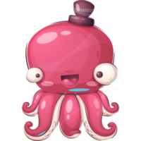 Cartoon character adorable octopus png