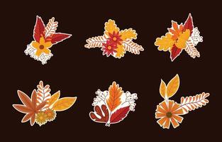 Fall Floral Autumn Sticker vector