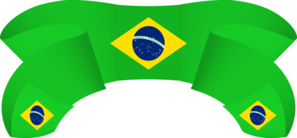 Brazil flag ribbon decoration png