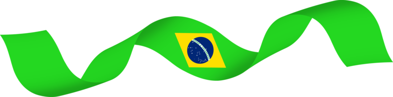 Brazil flag ribbon decoration png