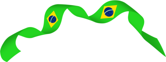 Brazil flag ribbon decoration png