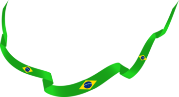 decoração de fita bandeira do brasil png