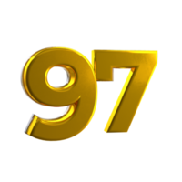 Mental Yellow 97 3D number png