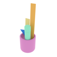 Vue en perspective du porte-stylo de rendu 3D png