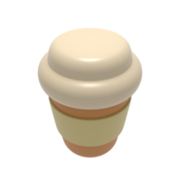 3D Render Coffe Cup Perspective View png