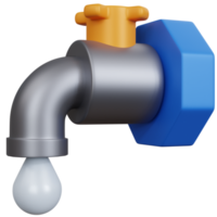 Grifo de agua de renderizado 3d aislado png