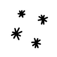 Vector stars single elements isolated on white background icon. Cute illustration for seasonal design, textile, decoration kids playrooms and greeting card. Hand drawn prints and doodle snowflakes.