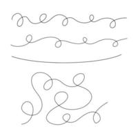 Curls abstract scribble with hand drawn line. Doodle decorative curls, swirls, flourishes and text calligraphy dividers collection. Simple vintage elements isolated on white background for design. vector