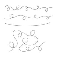 Curls abstract scribble with hand drawn line. Doodle decorative curls, swirls, flourishes and text calligraphy dividers collection. Simple vintage elements isolated on white background for design. vector