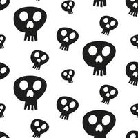 Vector halloween seamless patterns. Cartoon skulls. Halloween elements for scrap-booking. Illustration for seasonal design, textile, decoration or greeting card. Hand drawn prints and doodle.