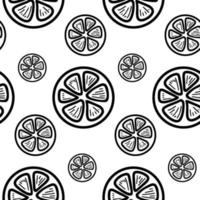 Fresh lemons background, hand drawn icons. Colorful wallpaper vector. Seamless pattern with fresh fruits collection. Decorative illustration, good for printing. Symbol of summer. Doodle style. vector