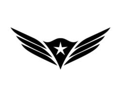 Vector illustration of a wing sign symbol. Can be used for anything related to flying, aviation, superhero, cargo, courier services