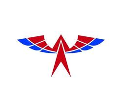 Vector illustration of a wing sign symbol. Can be used for anything related to flying, aviation, superhero, cargo, courier services