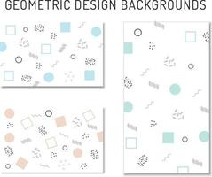 Geometric shapes background collection simple memphis style vector