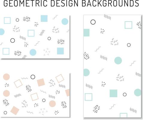Geometric shapes background collection simple memphis style